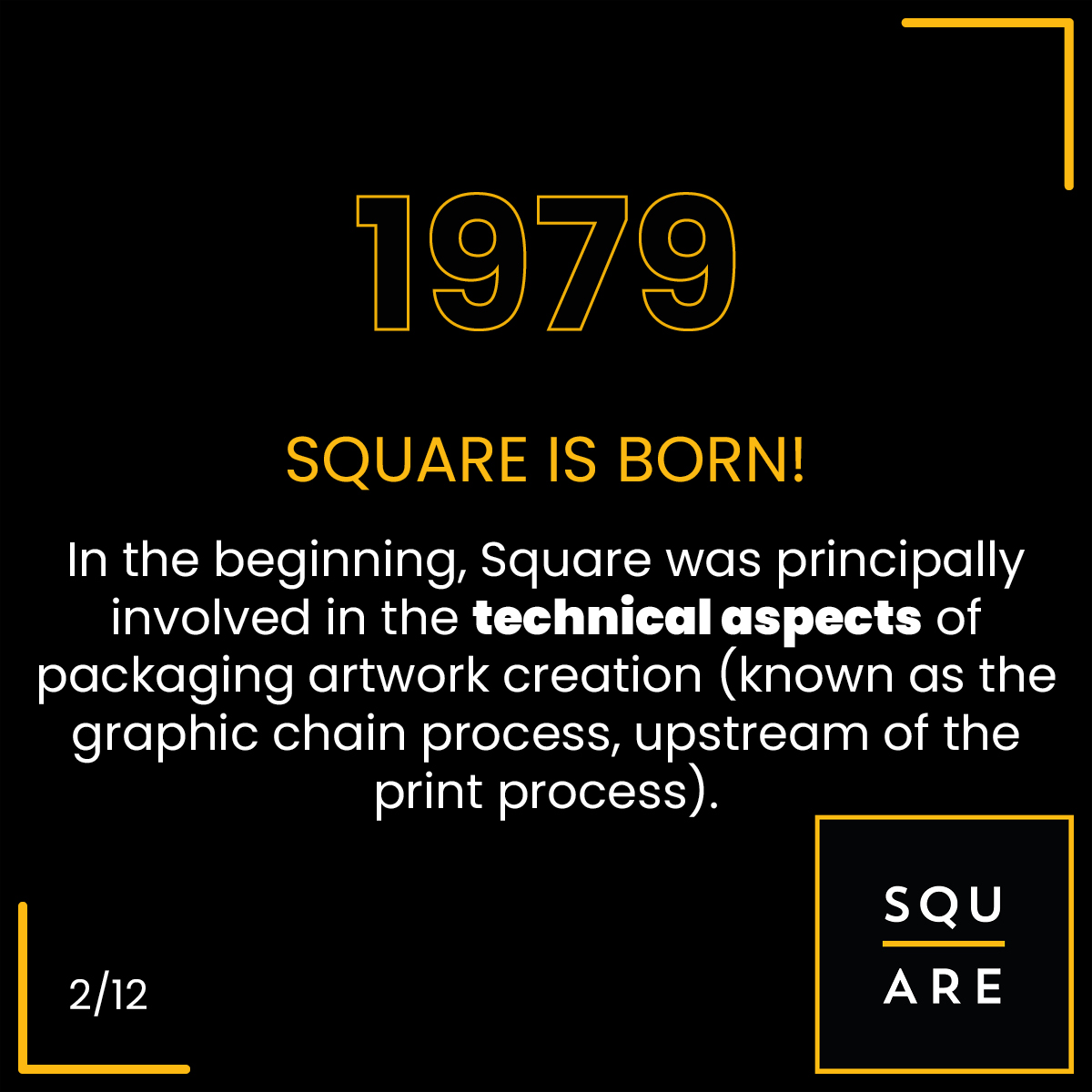 1979, Square is born! In the beginning, Square was principally involved in the technical aspects of packaging artwork creation (known as the graphic chain process, upstream of the print process).